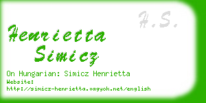 henrietta simicz business card